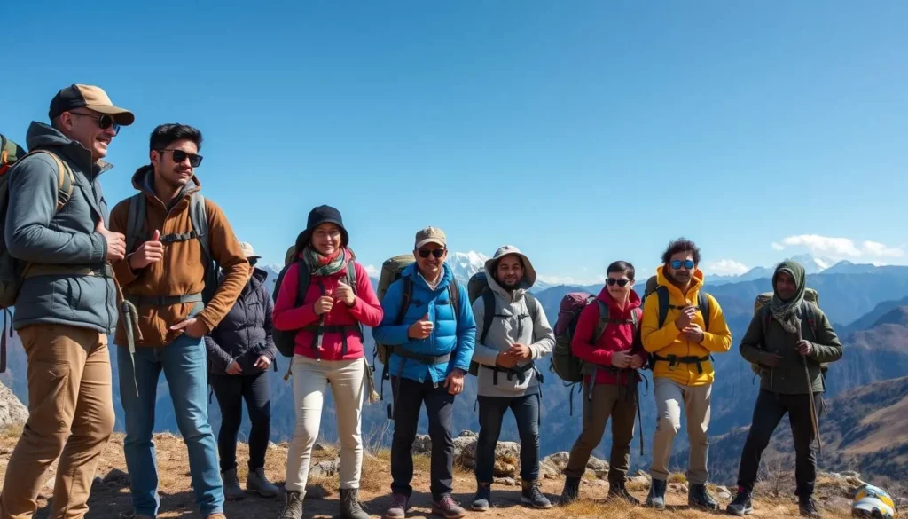 Tourists with proper gear and equipment for Mount Tullu Dimtu exploration