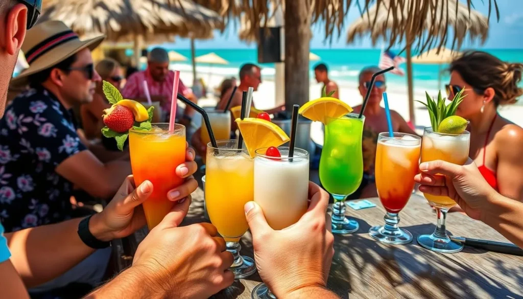 Traditional Cuban cocktails being served at a beach bar near Playa Paraiso Cayo Largo del Sur Cuba Traditional Cuban cocktails being served at a beach bar near Playa Paraiso Cayo Largo del Sur Cuba