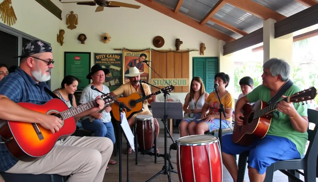 Traditional Cuban music performance at a cultural center near Playa Paraiso Cayo Largo del Sur Cuba Traditional Cuban music performance at a cultural center near Playa Paraiso Cayo Largo del Sur Cuba