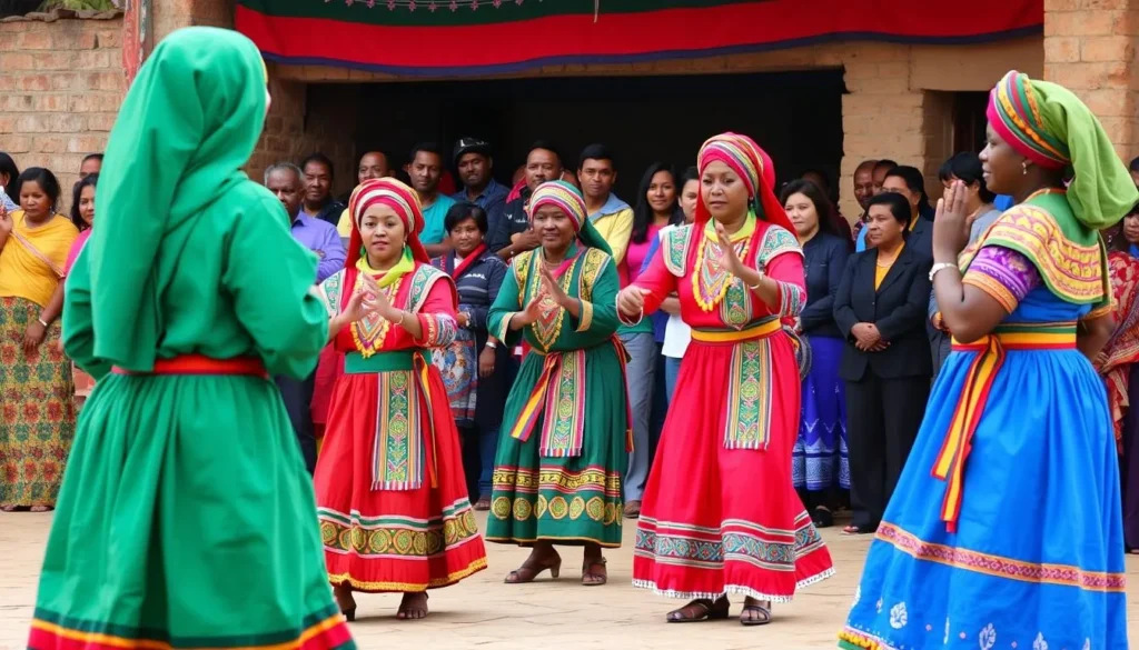 Traditional Ethiopian cultural performance near Tiya Archaeological Site