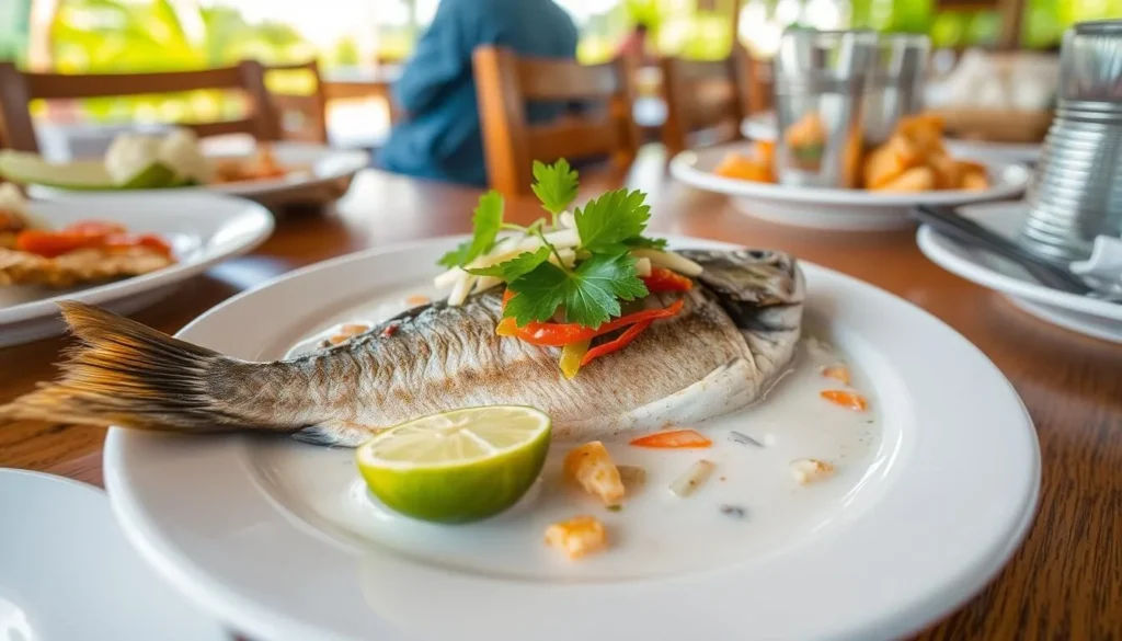 Traditional Kiribati seafood dish with fresh fish marinated in coconut milk