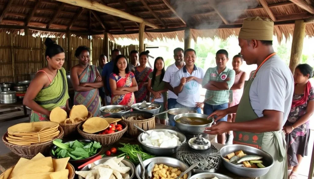 Traditional Makushi meal being prepared at Surama Eco-Lodge