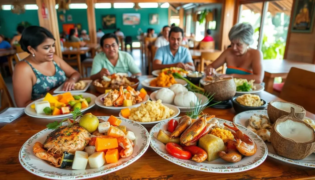 Traditional Micronesian food served at a local restaurant in Palikir