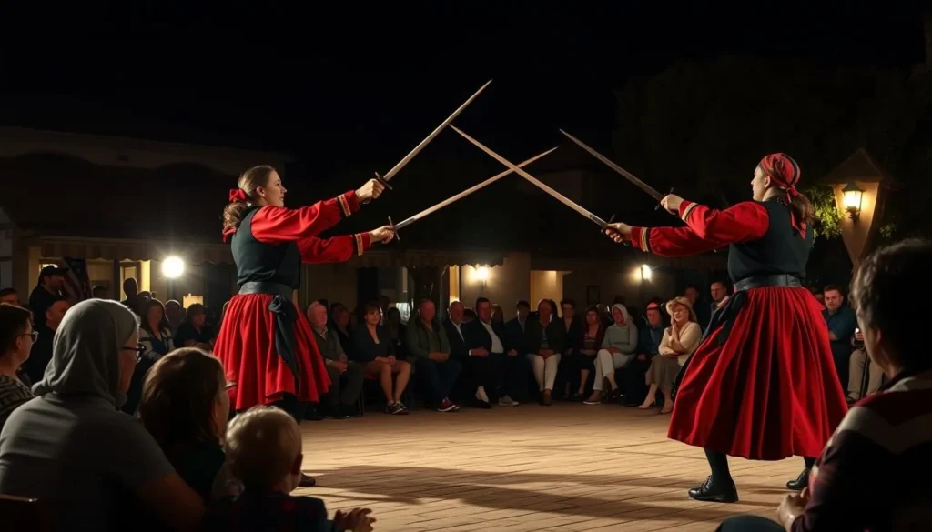 Traditional Moreska sword dance performance in Korcula