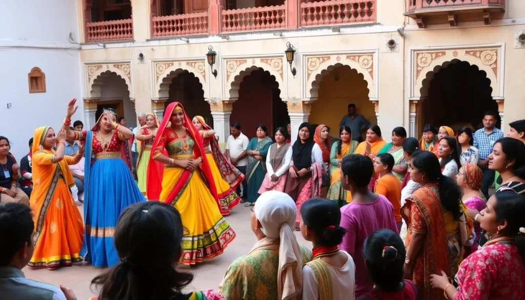Traditional Rajasthani cultural dance performance at Bagore Ki Haveli in Udaipur