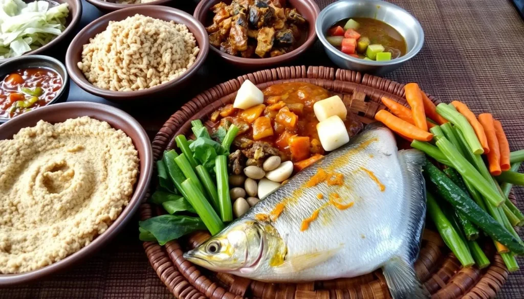 Traditional Teso cuisine with local dishes served near Lake Opeta Traditional Teso cuisine with local dishes served near Lake Opeta
