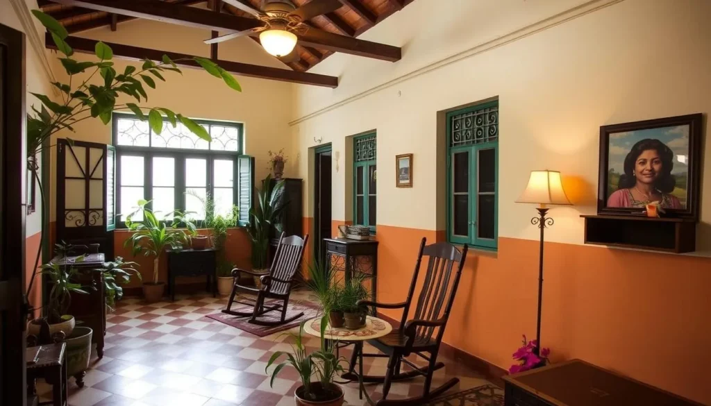 Traditional casa particular accommodation in Remedios Cuba with colonial courtyard