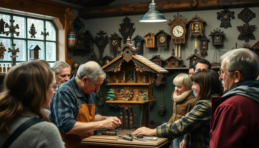 Traditional cuckoo clock workshop in the Black Forest