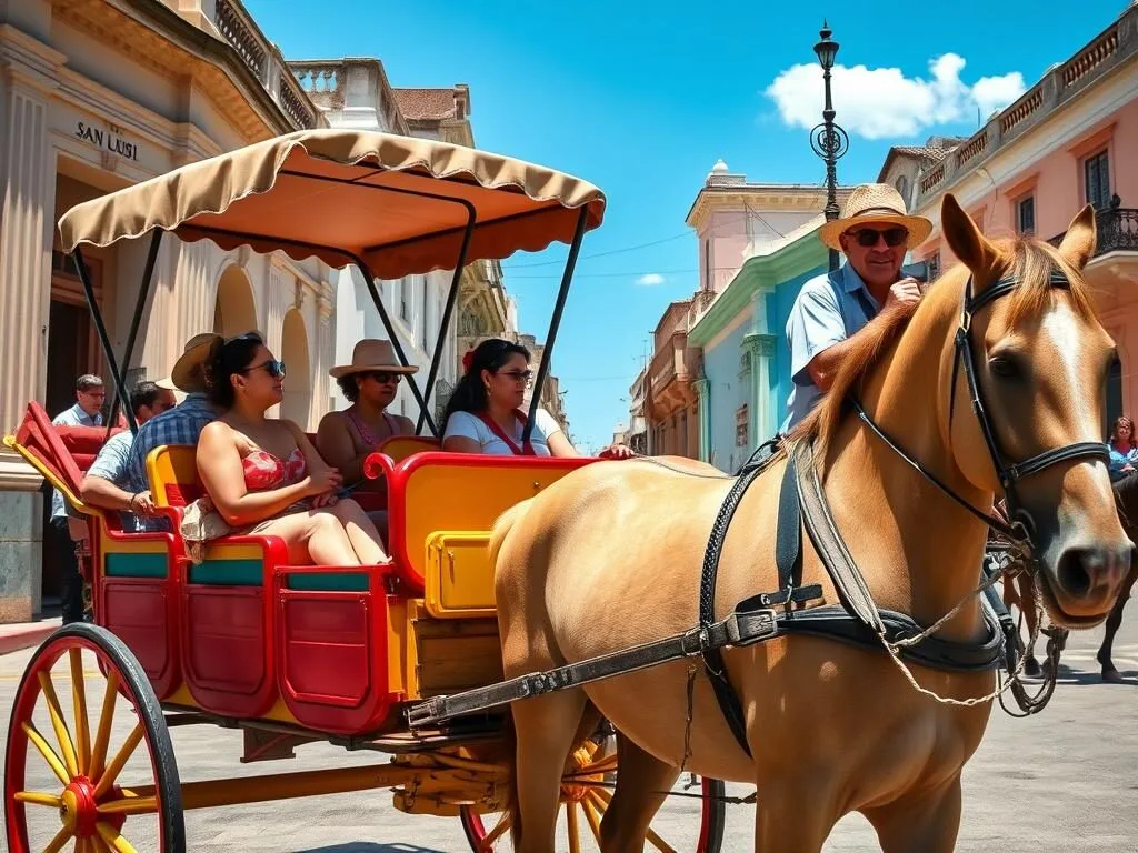 Traditional horse-drawn carriage transportation in San Luis, Cuba Traditional horse-drawn carriage transportation in San Luis, Cuba