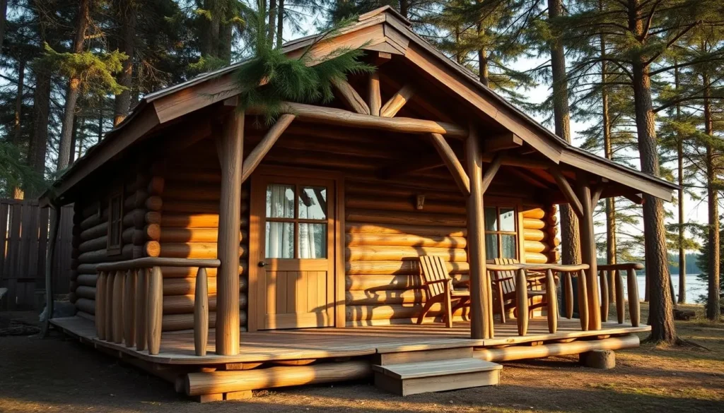 Traditional wooden cabin accommodation near Lake Kukulminskoye