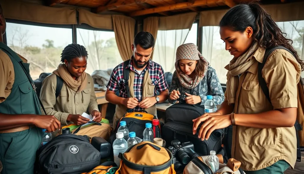 Travelers packing appropriate gear for an Alatish National Park Ethiopia expedition Travelers packing appropriate gear for an Alatish National Park Ethiopia expedition
