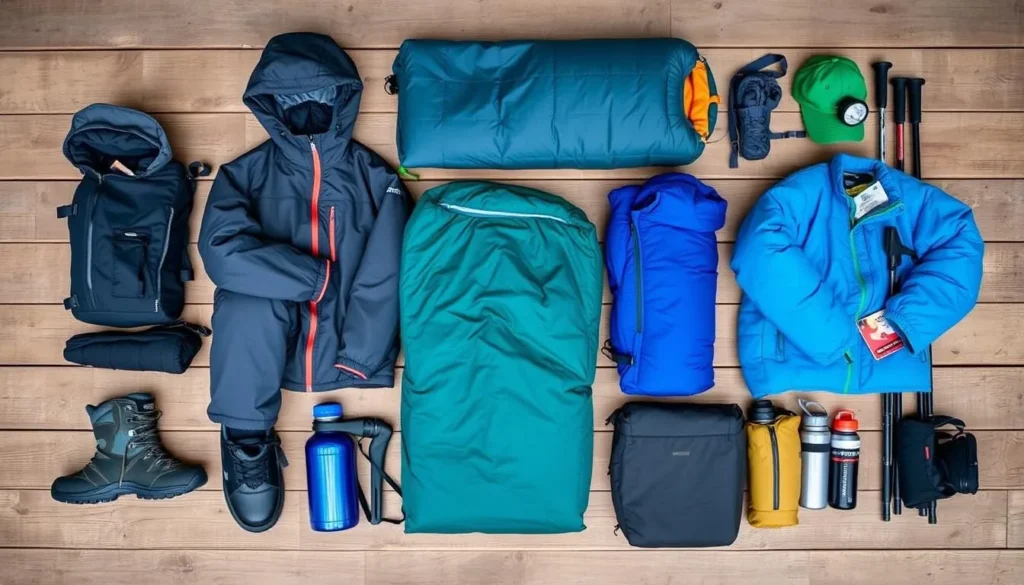 Trekking equipment for Mount Speke expedition, Uganda