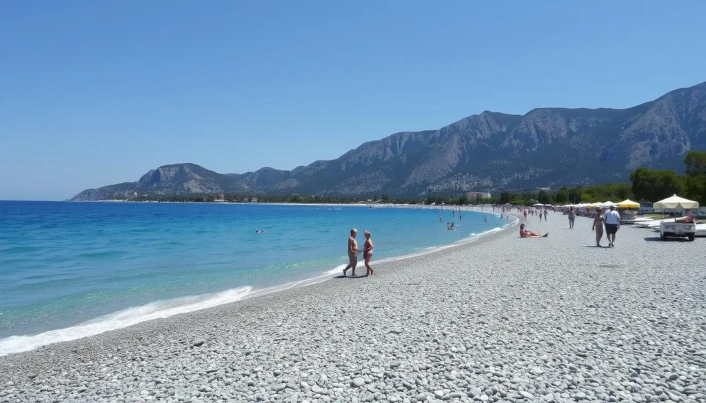 Vela Plaža beach in Baška with crystal clear turquoise water and pebble shore Vela Plaža beach in Baška with crystal clear turquoise water and pebble shore