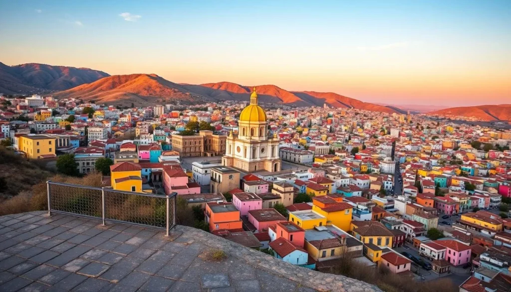 View from El Pípila Monument showing the colorful panorama of Guanajuato city