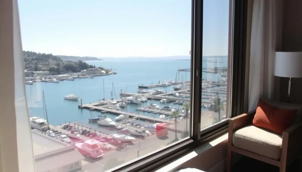 View of Berkeley Marina and San Francisco Bay from nearby accommodation View of Berkeley Marina and San Francisco Bay from nearby accommodation