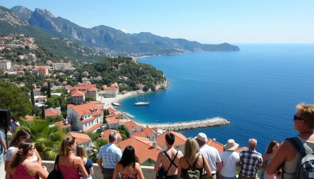 View of the Peljesac Peninsula Croatia coastline with small towns and the Adriatic Sea View of the Peljesac Peninsula Croatia coastline with small towns and the Adriatic Sea