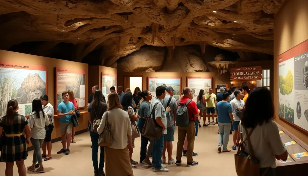 Visitor Center at Florida Caverns State Park with educational displays about cave formation Visitor Center at Florida Caverns State Park with educational displays about cave formation