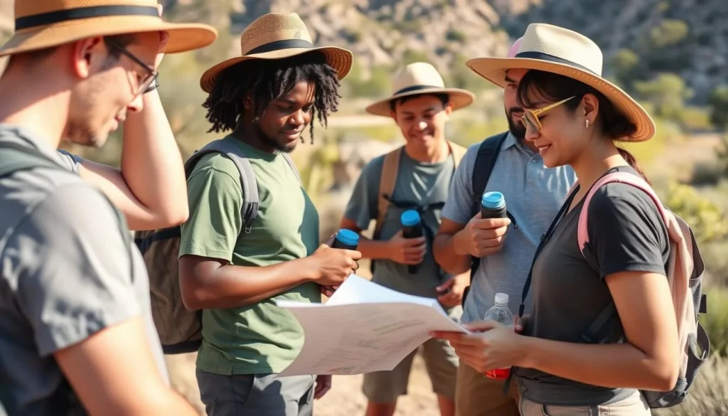 Visitor preparing for a hike at Hassayampa River Preserve with proper gear