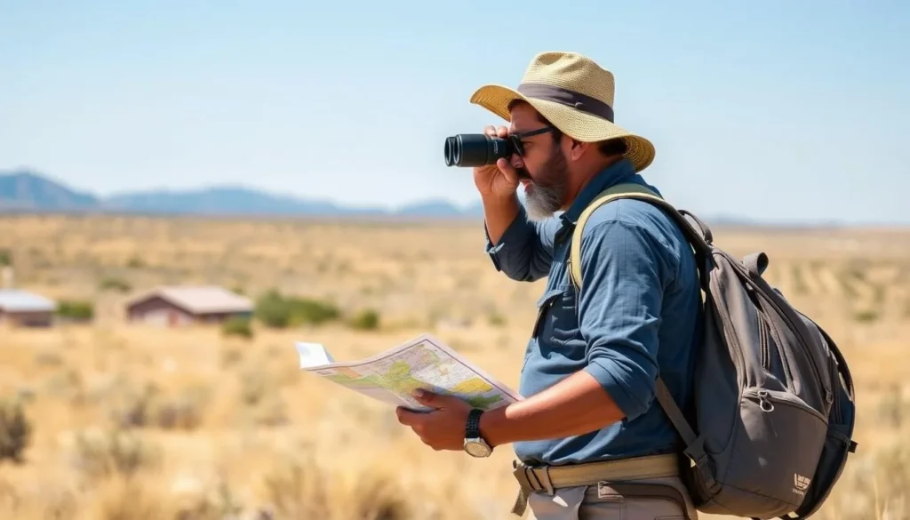 Visitor reading interpretive sign at Buenos Aires National Wildlife Refuge Visitor reading interpretive sign at Buenos Aires National Wildlife Refuge