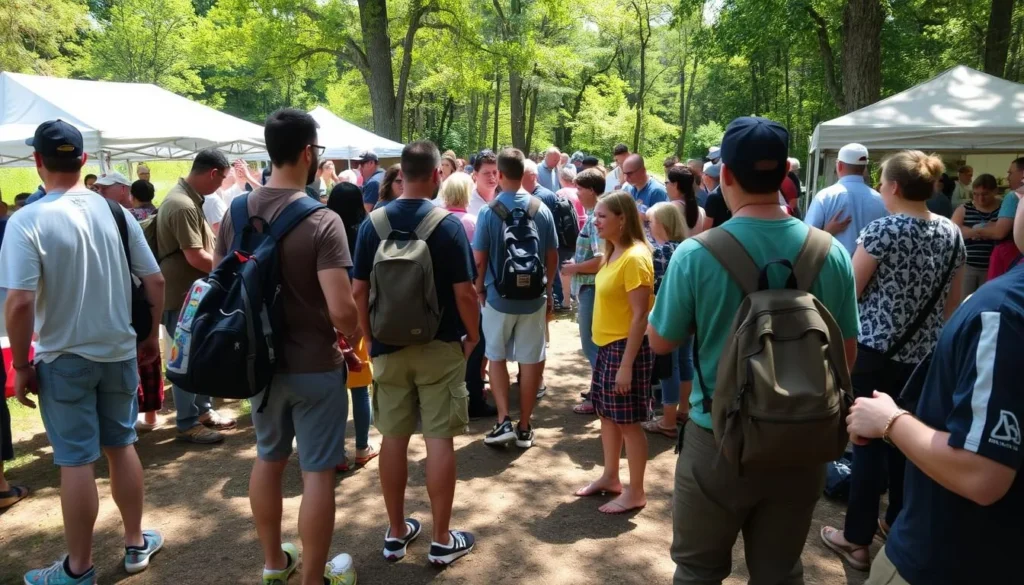 Visitors at a seasonal outdoor event near Jim Edgar Panther Creek State Fish and Wildlife Area Visitors at a seasonal outdoor event near Jim Edgar Panther Creek State Fish and Wildlife Area