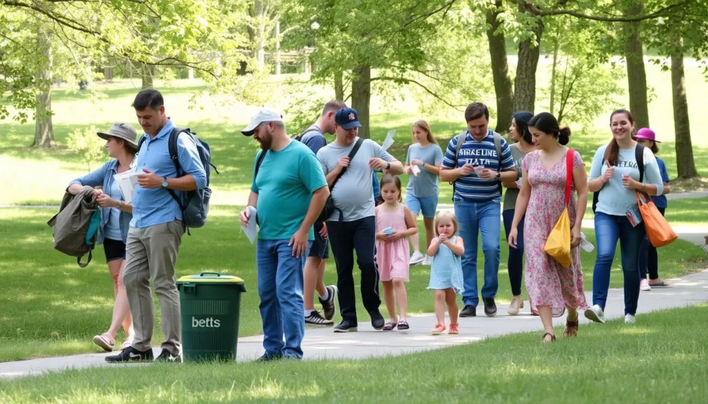 Visitors enjoying Hempfield Township Pennsylvania park following proper etiquette