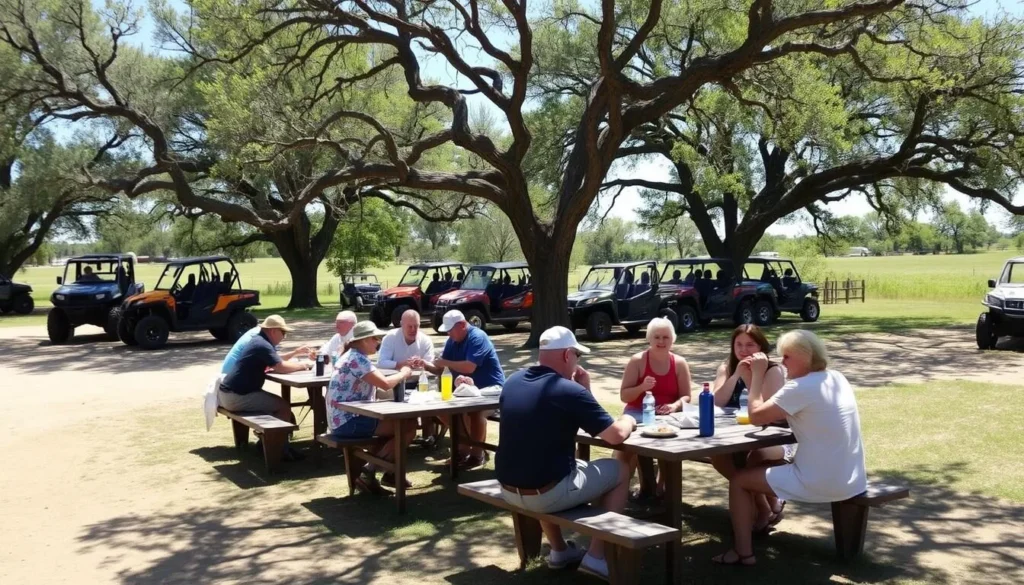 Visitors enjoying a picnic at Prairie City State Vehicular Recreation Area Visitors enjoying a picnic at Prairie City State Vehicular Recreation Area