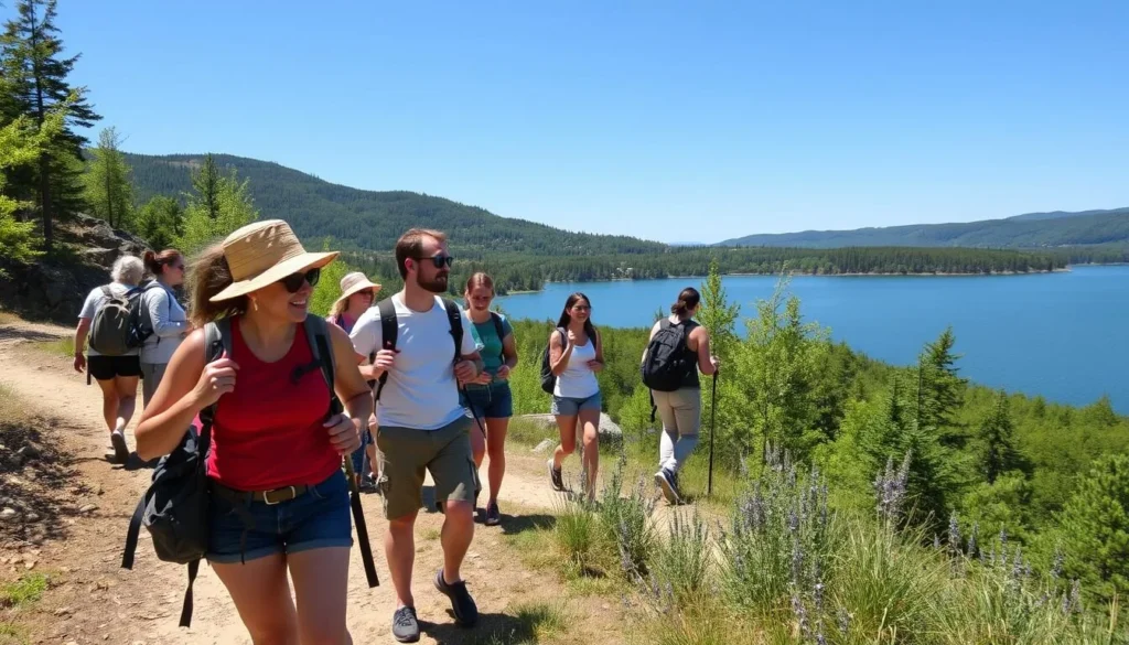 Visitors enjoying activities at Laurel Lake, Pennsylvania Visitors enjoying activities at Laurel Lake, Pennsylvania