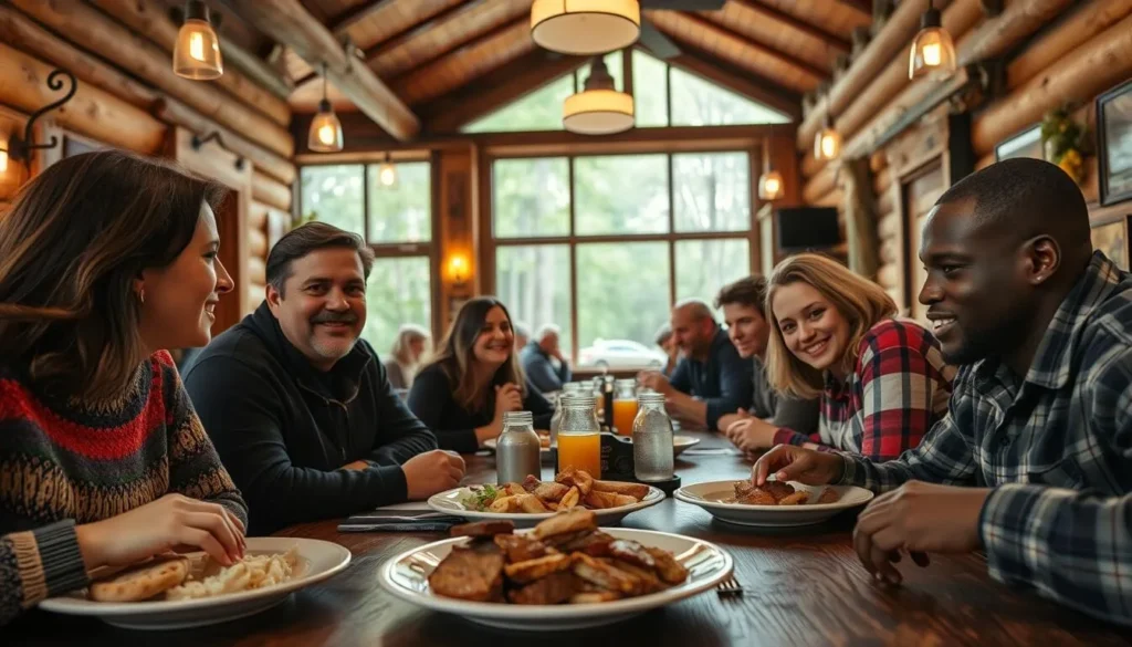 Visitors enjoying local cuisine at a restaurant near Laurel Ridge State Park Visitors enjoying local cuisine at a restaurant near Laurel Ridge State Park