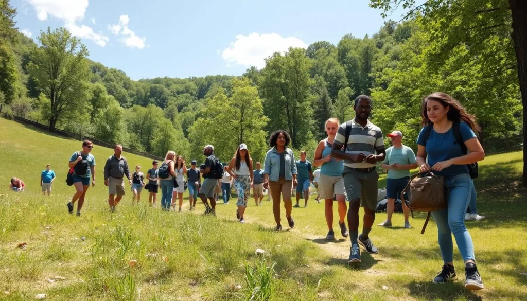 Visitors enjoying outdoor activities at Boyce Park in Penn Hills with scenic natural surroundings