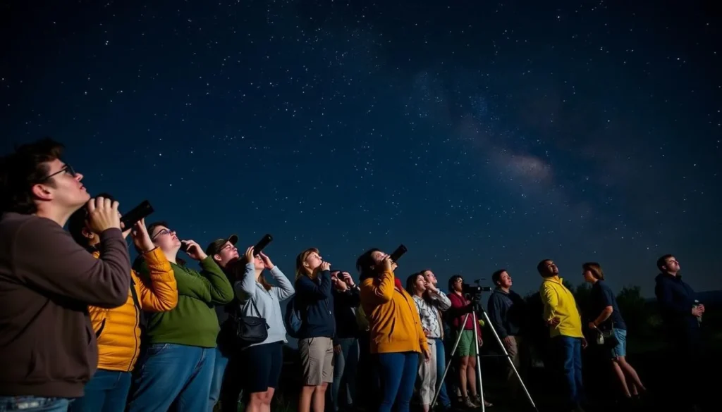 Visitors enjoying stargazing at Cherry Springs State Park Pennsylvania Visitors enjoying stargazing at Cherry Springs State Park Pennsylvania