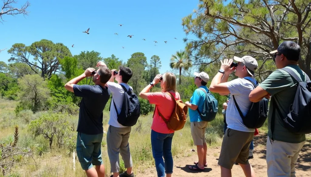 Visitors observing wildlife at Oscar Scherer State Park Florida
