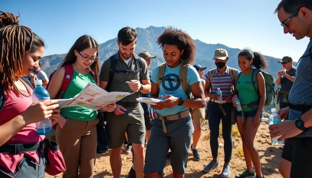 Visitors preparing for a hike with proper gear at Mount Wilson California things to do Visitors preparing for a hike with proper gear at Mount Wilson California things to do