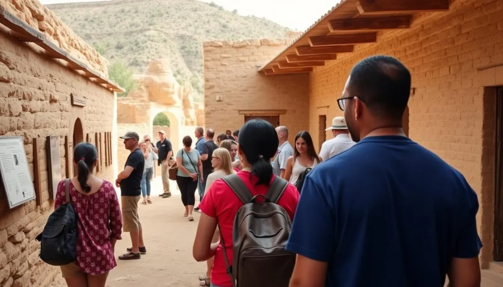 Visitors respectfully exploring the historic buildings at Fort Verde State Historic Park Visitors respectfully exploring the historic buildings at Fort Verde State Historic Park