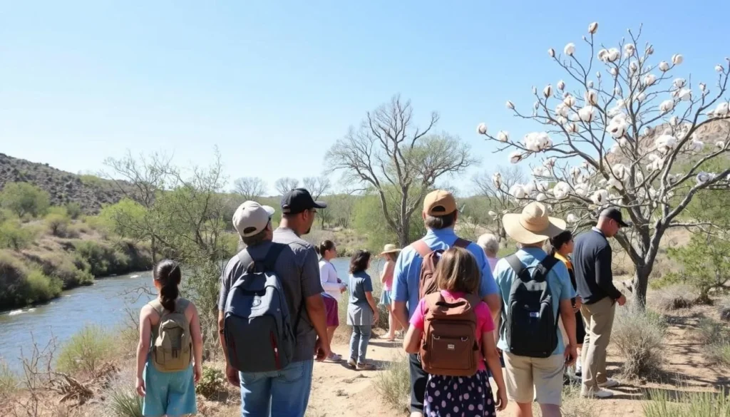 Visitors respectfully observing nature at Hassayampa River Preserve