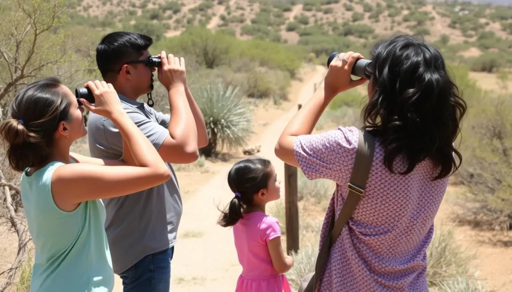 Visitors respectfully observing wildlife from a distance at Canelo Hills Cienega Reserve Arizona Visitors respectfully observing wildlife from a distance at Canelo Hills Cienega Reserve Arizona