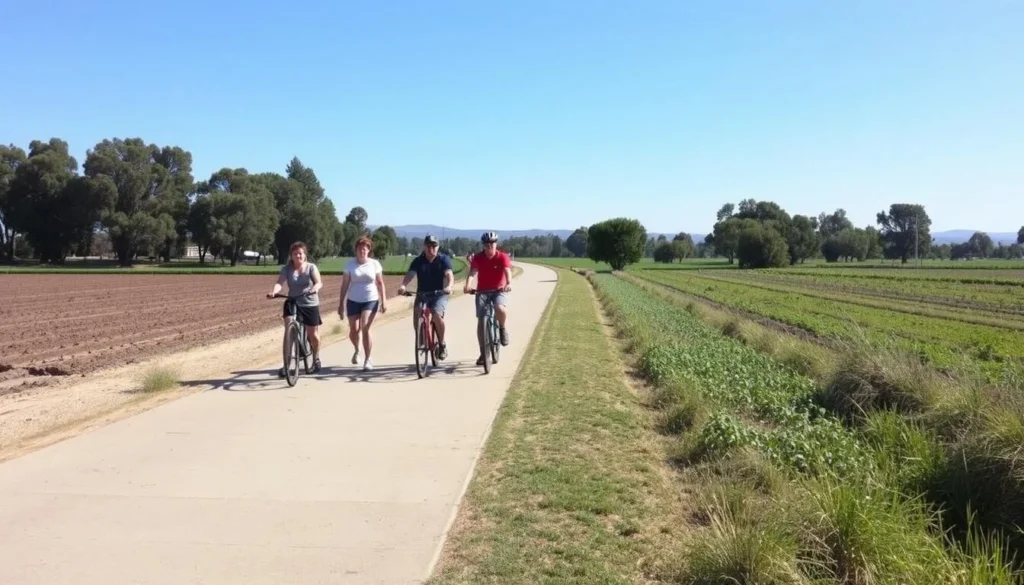 Visitors walking on paved trails at Martial Cottle Park State Recreation Area California Visitors walking on paved trails at Martial Cottle Park State Recreation Area California
