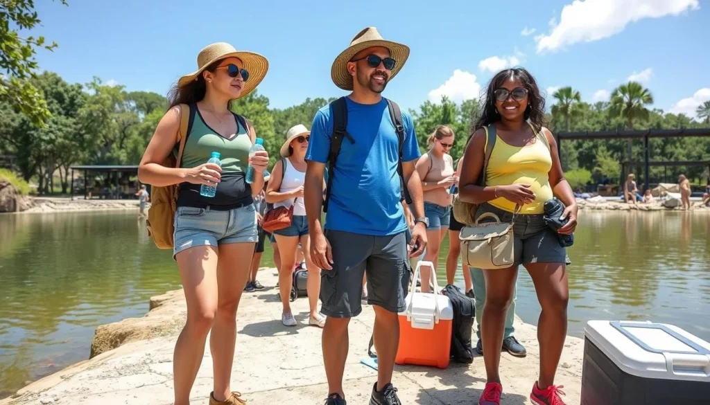 Visitors with proper gear and supplies at Wekiwa Springs State Park Visitors with proper gear and supplies at Wekiwa Springs State Park