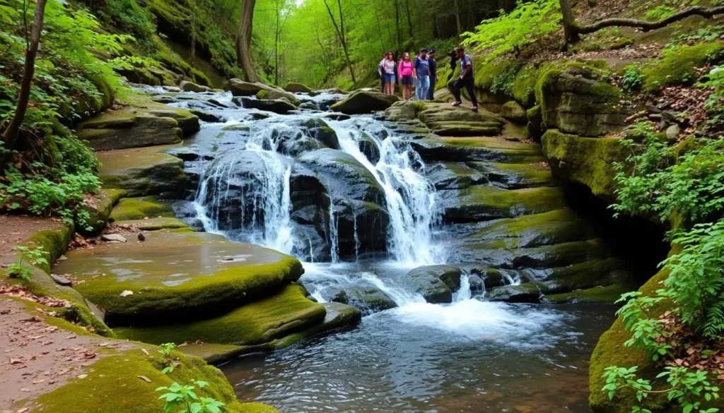 Waterfall along the Turkey Path Trail at Leonard Harrison State Park Pennsylvania Waterfall along the Turkey Path Trail at Leonard Harrison State Park Pennsylvania