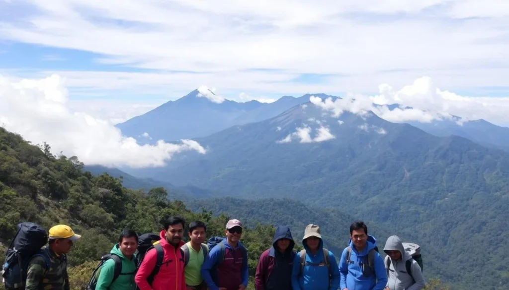 Weather conditions on Mount Speke showing clear skies during dry season