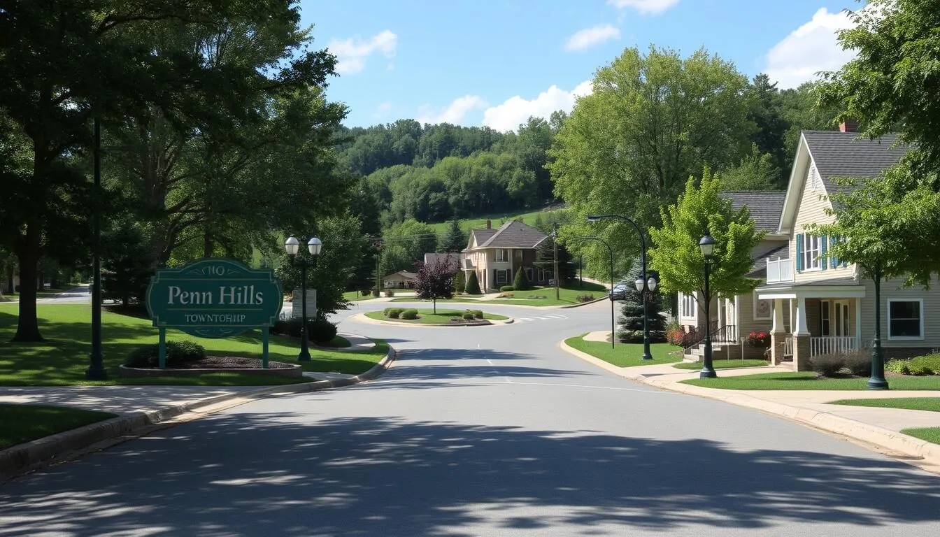 Welcome-view-of-Penn-Hills-township-with-green-landscapes-and-community-buildings-on-a-clear Welcome view of Penn Hills township with green landscapes and community buildings on a clear day