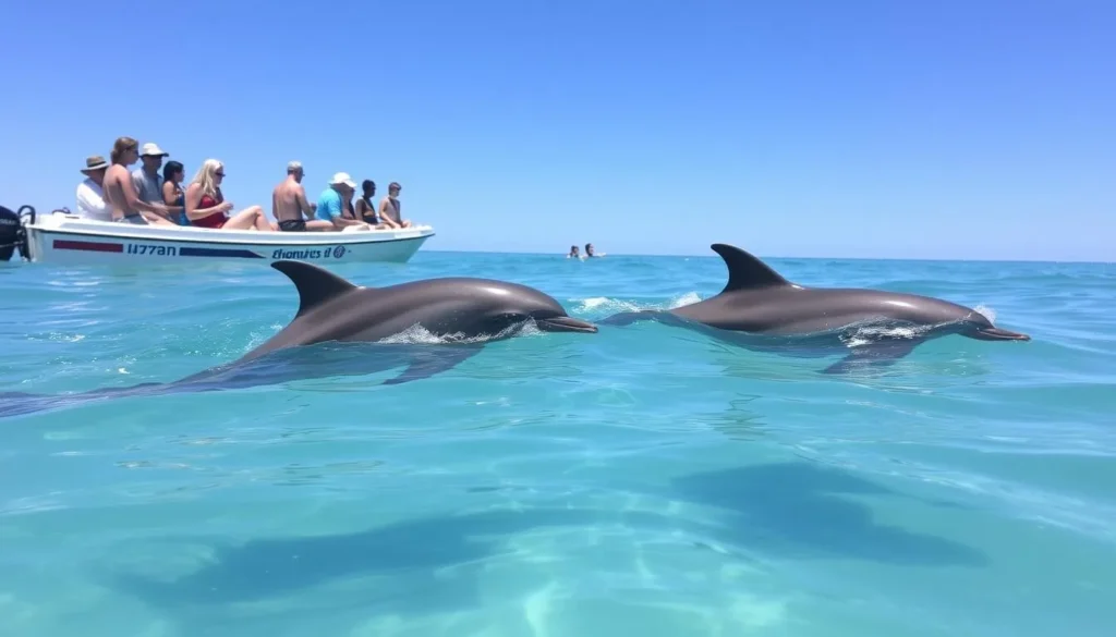 Wild dolphins swimming in Koombana Bay, Bunbury