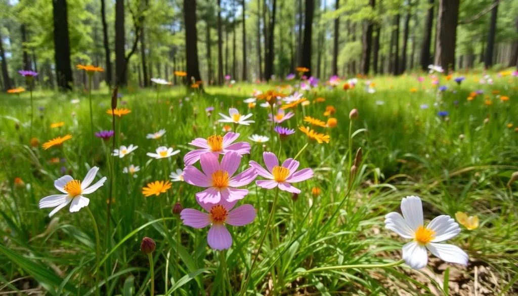 Wildflowers blooming along the trails at Olustee Battlefield in spring