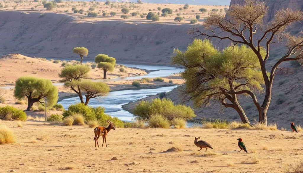 Wildlife near Sof Omar Caves Ethiopia including dik-dik and birds