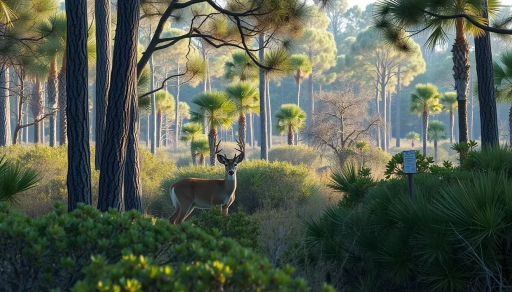 Wildlife viewing at Little Manatee River State Park Florida showing a deer in natural habitat