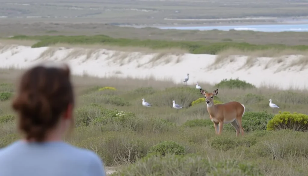 Wildlife viewing at Little Talbot Island State Park showing birds and deer