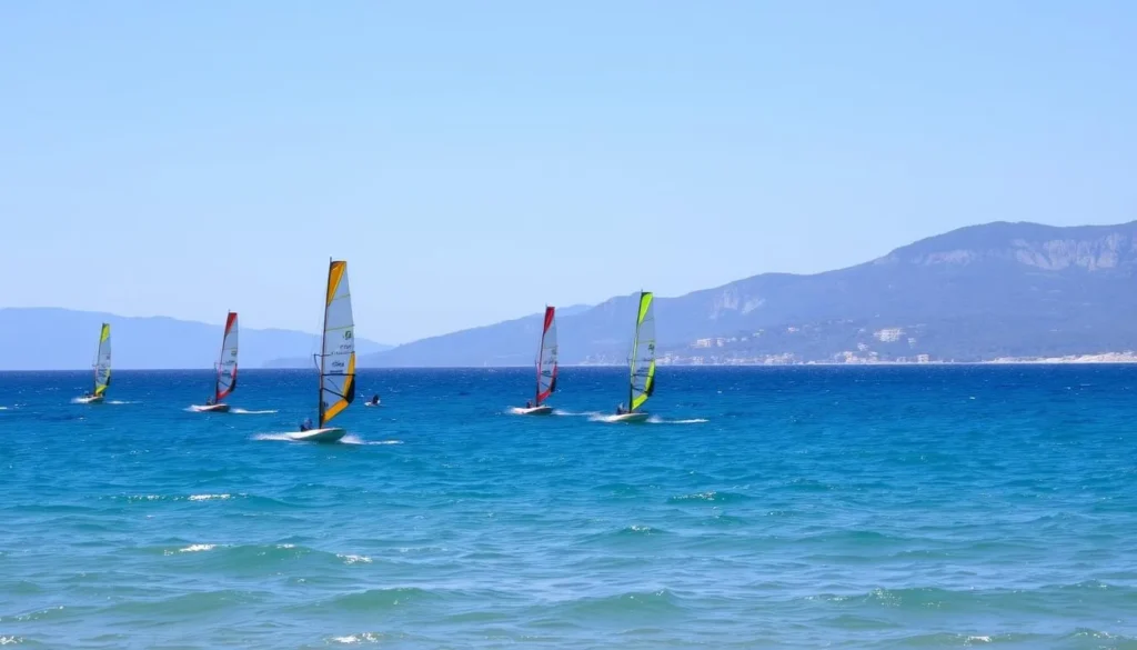 Windsurfing in Viganj on Peljesac Peninsula Croatia Windsurfing in Viganj on Peljesac Peninsula Croatia