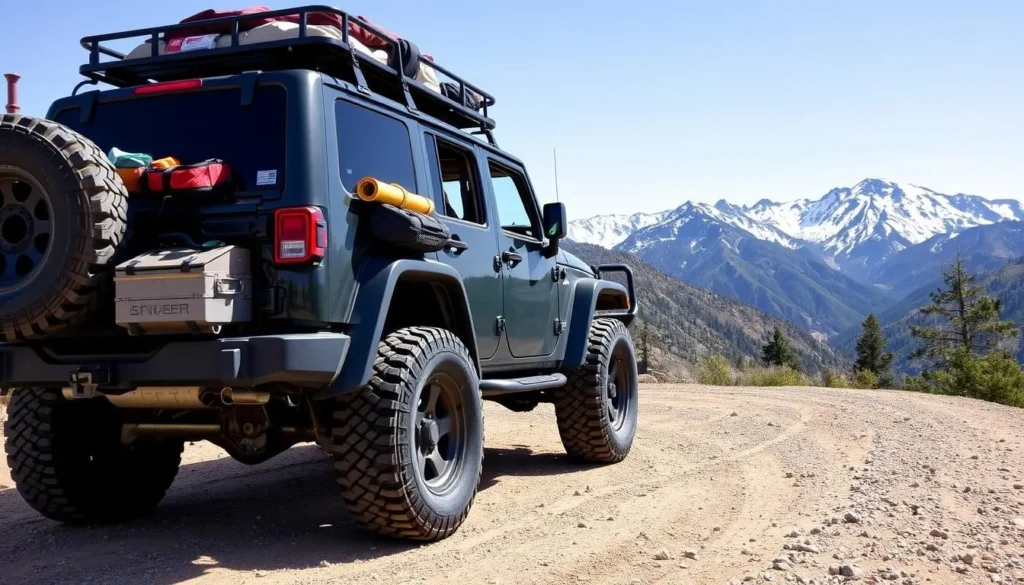 4WD vehicle properly equipped for Engineer Pass with recovery gear 4WD vehicle properly equipped for Engineer Pass with recovery gear