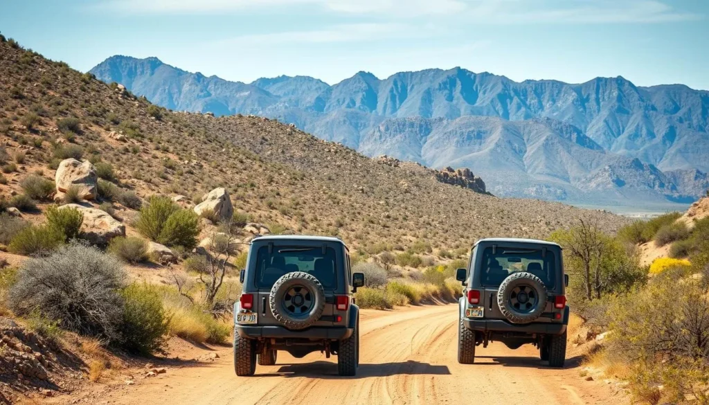 4x4 vehicle on a mountain trail in the Pinal Mountains