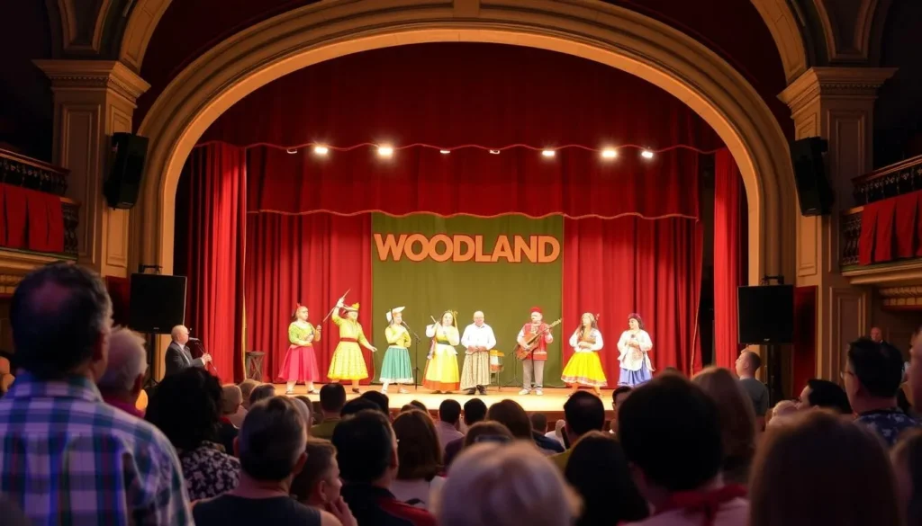 A cultural festival performance at the Woodland Opera House