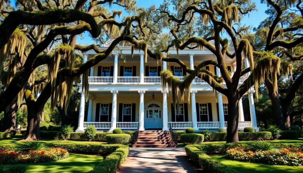 A historic plantation home or cultural museum along the Southern Swamps Byway Louisiana